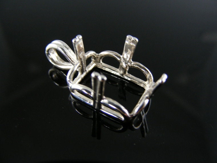 Dp66 Anhänger Einstellung Sterling, 16 X12mm Smaragd Stein von moosecryjewelry