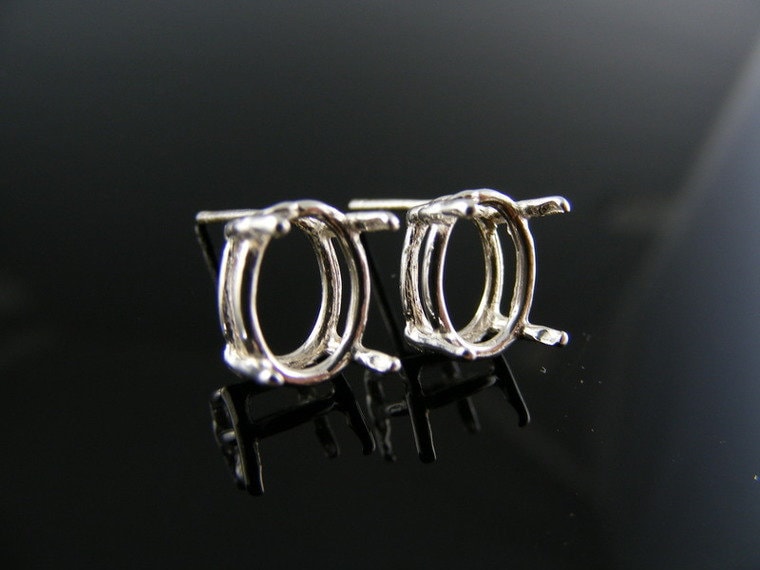 Er20 Ohrringe Sterling Silber, 10x8mm Oval Stein von moosecryjewelry