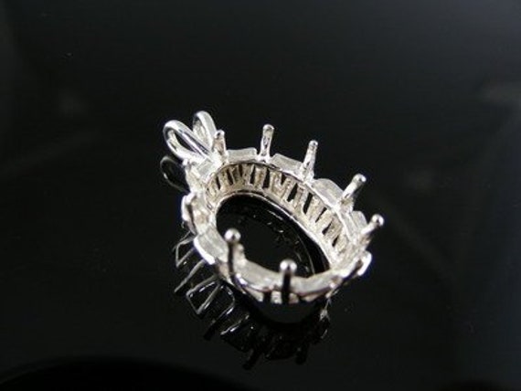 P35 Anhänger Einstellung Sterling Silber, 16 X 12 Mm Ovalen Stein von moosecryjewelry