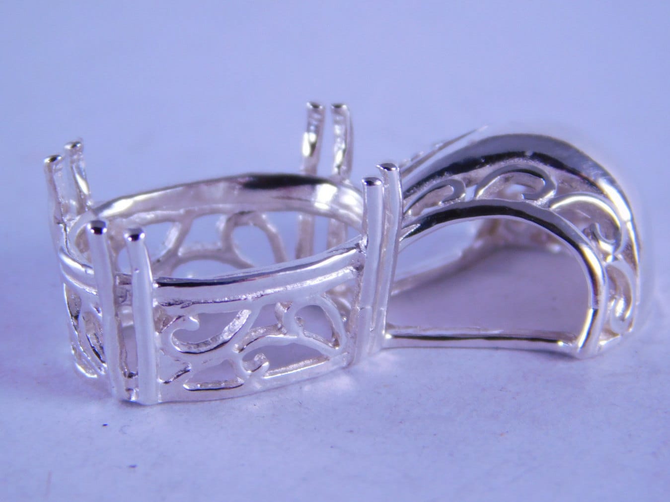 P61 Sterling Silber Anhänger Schieber, 14x12 Mm Oval Edelstein [Versandkostenfrei] von moosecryjewelry