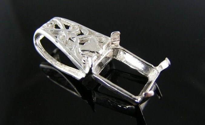 P64 Sterling Silber Anhänger, 11x9 Mm Smaragdschliff Edelstein [Kostenloser Versand Und Größe] von moosecryjewelry