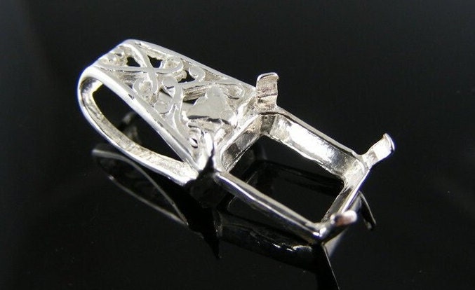 P64 Sterling Silber Anhänger, 11x9 Mm Smaragdschliff Edelstein [Kostenloser Versand Und Größe] von moosecryjewelry