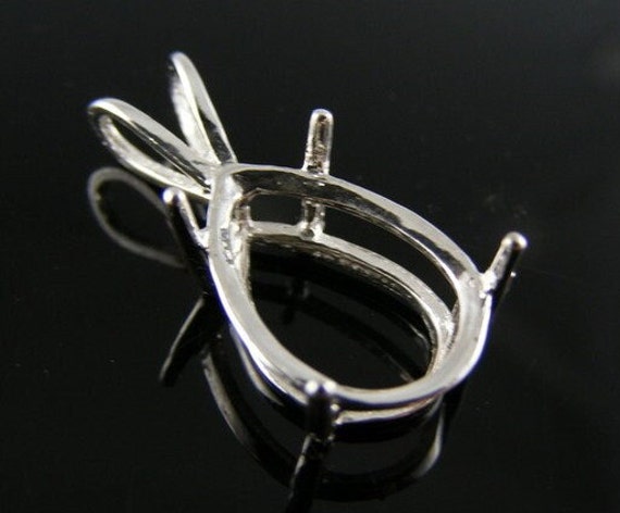 P72 Sterling Silber Anhänger, 14x9 Mm Birne Facettiert Edelstein [Versandkostenfrei] von moosecryjewelry