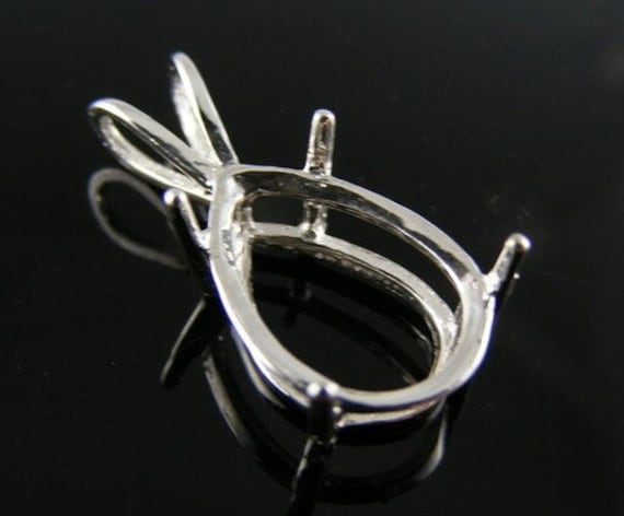 P72 Sterling Silber Anhänger, 14x9 Mm Birne Facettiert Edelstein [Versandkostenfrei] von moosecryjewelry