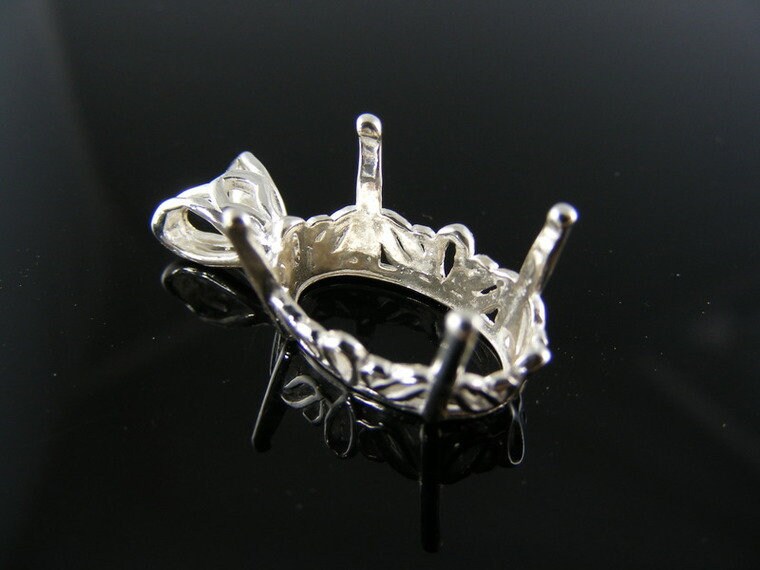 P73 Anhänger Einstellung Sterling Silber, 16 X 12mm Ovalen Stein von moosecryjewelry