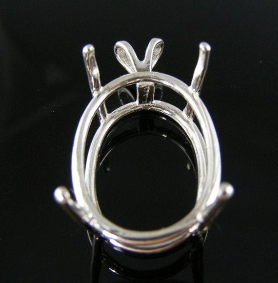 P79 Sterling Silber Anhänger, 27x22 Mm Oval Facettiert Edelstein von moosecryjewelry