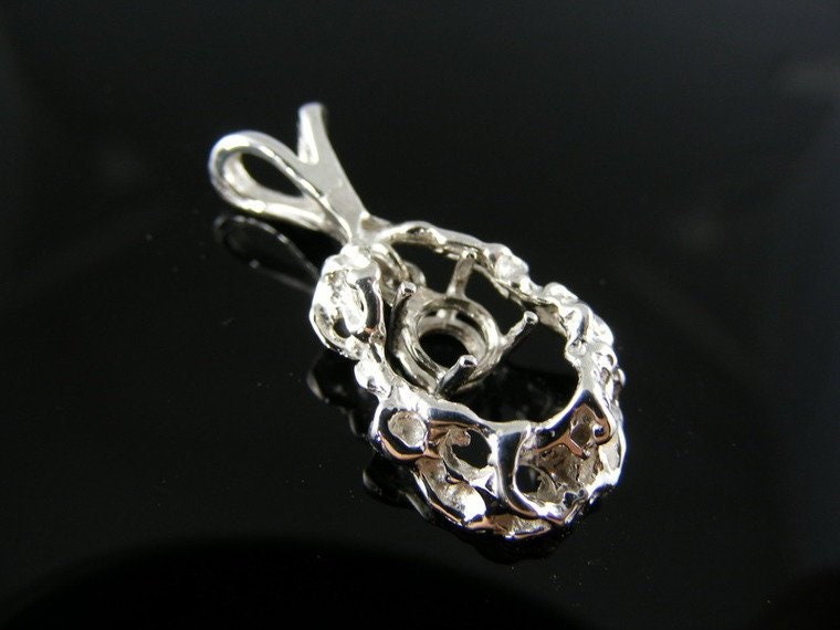 P80 Sterling Silber Anhänger, 9 Mm Runder Edelstein, | Stein Schaukelt in Der Mitte [ Versandkostenfrei] von moosecryjewelry