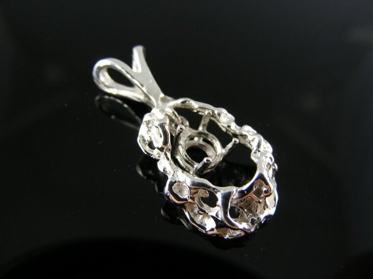 P80 Sterling Silber Anhänger, 9 Mm Runder Edelstein, | Stein Schaukelt in Der Mitte [ Versandkostenfrei] von moosecryjewelry