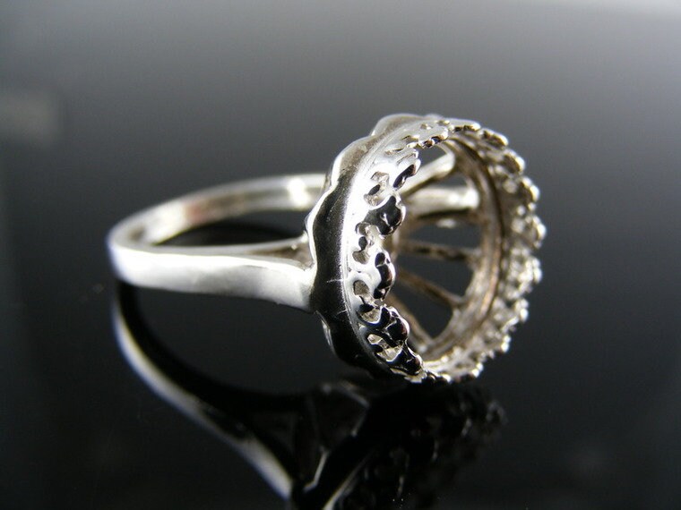 R142 Ring Einstellung Sterling Silber Größe 5, 75, 12, 5 Mm Runde Stein von moosecryjewelry