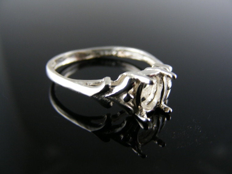 R57 Ring Einstellung Sterling Silber Größe 8, 7 X 5 Mm Ovalen Stein von moosecryjewelry