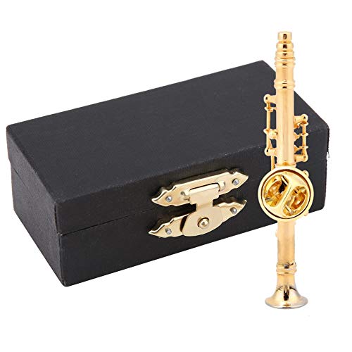 mootea Anstecknadel Instrument Musical Brosche Klarinette vergoldet mit Geschenkbox von mootea