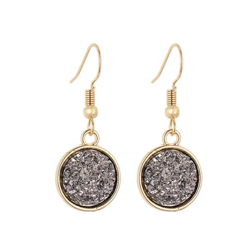 mophrati 1 Paar Hängeohrring Exquisite Schmuck Accessoires Dame Dekorationen Art Lines Legierung Ohrtropfen für Frauen Mädchen, Grau von mophrati