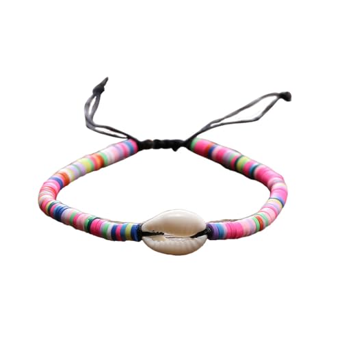 mophrati 1 Set Geflochtene Armbänder Harz Bohemian Strang Shell Armband Buntes Mode Accessoire Damen Accessoires für das tägliche Kleid, Bunt von mophrati