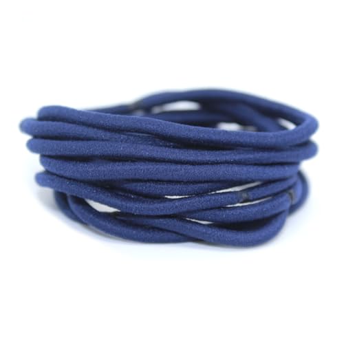 mophrati 10 Stück Haarbänder Haarknoten Verstellbare Dekorative Solide Kopfbedeckung Schule Pferdeschwanzhalter Haargummis Zubehör, Armeeblau von mophrati