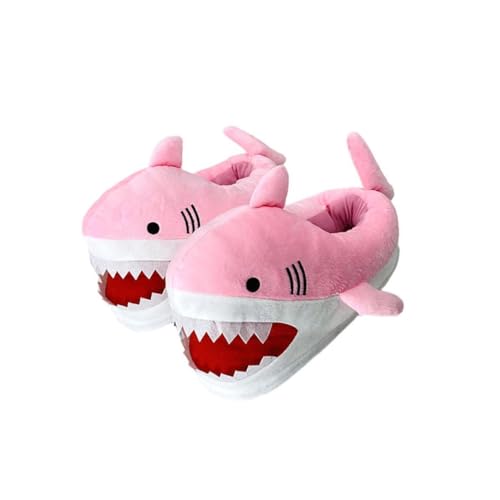 mophrati 2 Stück Shark Slipper Schuhe weiche Textur und hautfreundliche Hausschuhe Baumwolle Winter Slides Tier lustige Frauen Cartoon, Rosa, EU Größe 36 43 von mophrati