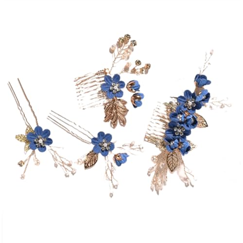 mophrati 4 Stücke Hochzeit Haarkämme Dekorationen Set Stilvolle Braut Kopfschmuck Weibliche Dressing Ornament Schmuck Zubehör, Edelsteinblau mophrati 4 Stücke Hochzeit Haarkämme Dekorationen Set Stilvolle Braut Kopfschmuck Weibliche Dressing Ornament Schmuck Zubehör, Edelsteinblau von mophrati