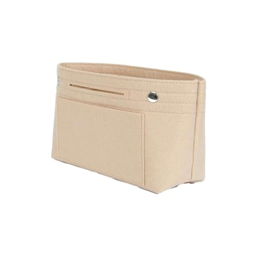 mophrati Bewahren Sie Ihre Make up Utensilien stilvoll mit der modischen Kosmetiktasche mit Innentasche aus Filz auf, Beige von mophrati