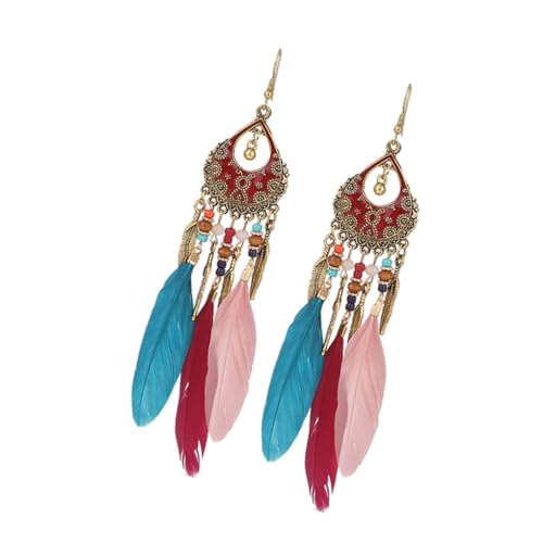 mophrati Bohemian Ohrringe Quaste Lang Klassisch 1 Paar Mehrlagig Elegant Mehrfarbig Moderner Stil Mode Accessoires Vintage, Antike goldene Farbe von mophrati