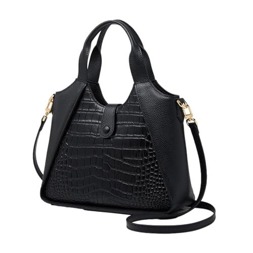 mophrati Damen Einkaufstasche mit großer Kapazität, Rindsleder, Nischen Pendlertasche, Premium Einkaufstasche aus echtem Leder, große Kapazität, Schwarz mophrati Damen Einkaufstasche mit großer Kapazität, Rindsleder, Nischen Pendlertasche, Premium Einkaufstasche aus echtem Leder, große Kapazität, Schwarz von mophrati