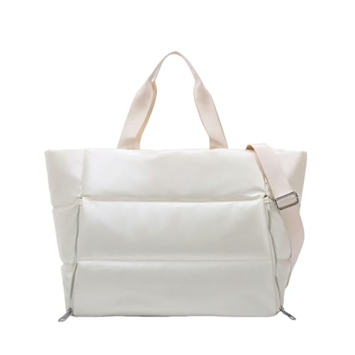 mophrati Damen Yoga Handtasche mit Mehreren Taschen, langlebiger und modischer Nylon Einschulter Rucksack, Damen Sporttasche, Weiß von mophrati