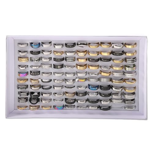 mophrati Der aus galvanisiertem und poliertem Titanstahl gefertigte Ring ist ein modisches Accessoire. Edelstahlringe in verschiedenen Größen usw, Packung mit 100 Beuteln mophrati Der aus galvanisiertem und poliertem Titanstahl gefertigte Ring ist ein modisches Accessoire. Edelstahlringe in verschiedenen Größen usw, Packung mit 100 Beuteln von mophrati