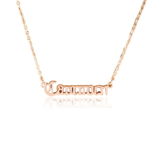 mophrati Englischer Buchstabe Zwölf Sternzeichen Freundschaftskette mit kreativem Charme, schickem, komfortablem, exquisitem Anhänger in Roségold, Steinbock von mophrati