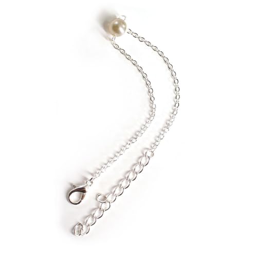 mophrati Fußkettchen Gefälschte Perlen Einfacher Stil Ästhetischer Schmuck Modeaccessoires Zubehör Fußketten Ornamente Fußkettchen, Silber- von mophrati