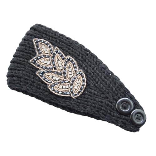 mophrati Gehäkelte Stirnbänder Winter mit Strass Elastischer Kopfschutz Verstellbarer warmer klobiger Haarschmuck für Frauen, Schwarz mophrati Gehäkelte Stirnbänder Winter mit Strass Elastischer Kopfschutz Verstellbarer warmer klobiger Haarschmuck für Frauen, Schwarz von mophrati
