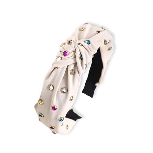 mophrati Haarbänder, elegante Fliege, Twist Knoten Stirnband mit Strass, bunte, verstellbare Stirnbänder für Frauen und Mädchen, Beige mophrati Haarbänder, elegante Fliege, Twist Knoten Stirnband mit Strass, bunte, verstellbare Stirnbänder für Frauen und Mädchen, Beige von mophrati