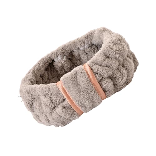 mophrati Haarbänder Bowknot Elastic Sweatband Face Wash Coral Fleece Sporting Headbands Styling Zubehör für Spa Make up, Grau von mophrati
