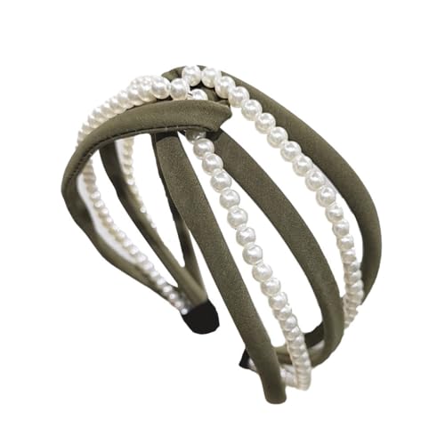 mophrati Haarbänder Pearl Twist Knot Stirnband Eleganter Stil Haarbänder Mehrfarbige schmale Stirnbänder Damen Mädchen Accessoires, Armeegrün von mophrati