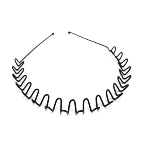 mophrati Haarband Metall gewellte Stirnbänder dehnbar schwarz Unisex universelle Haarversorgung flexibler Haarschmuck für Männer und Frauen, Anti-Berg von mophrati