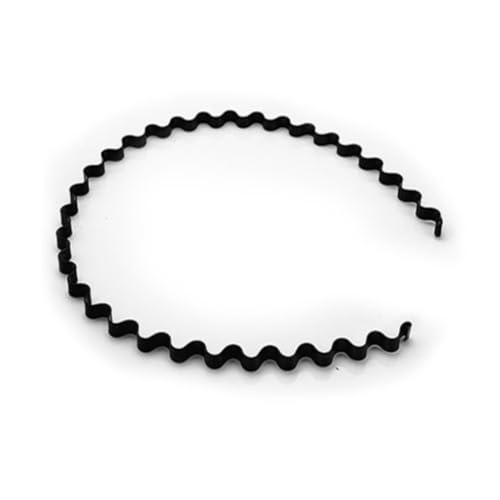 mophrati Haarband Metall gewellte Stirnbänder dehnbar schwarz Unisex universelle Haarversorgung flexibler Haarschmuck für Männer und Frauen, Welle 1 von mophrati