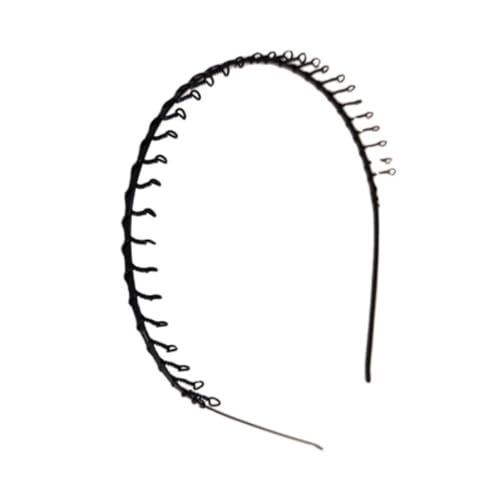 mophrati Haarband Metall gewellte Stirnbänder dehnbar schwarz Unisex universelle Haarversorgung flexibler Haarschmuck für Männer und Frauen, Zahnen von mophrati