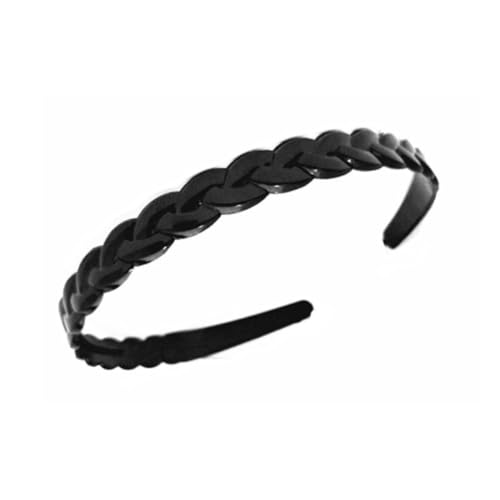 mophrati Haarband Metall gewellte Stirnbänder dehnbar schwarz Unisex universelle Haarversorgung flexibler Haarschmuck für Männer und Frauen, Zopf von mophrati