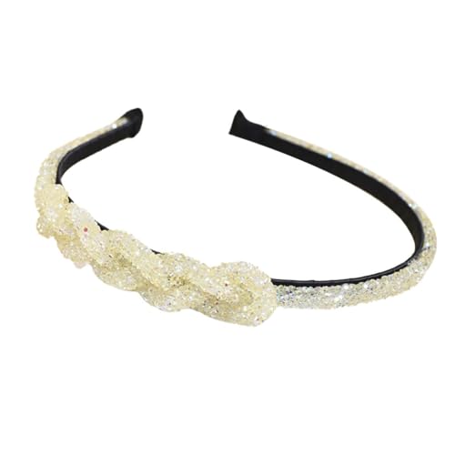 mophrati Haarband Strass Weave Boho Haarbänder Glitter Wrap Breite Stirnbänder Hoop Damen Party Styling Zubehör Kopfschmuck, Hellgelb von mophrati