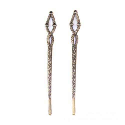 mophrati Haarspange Festigkeit Damen Accessoires Lesezeichen Fest Seitenverschluss Quaste Retro Stil Antik Haarnadeln Kopfbedeckung Haarnadel, Bronze von mophrati
