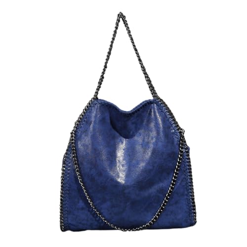mophrati Modische Kettenhandtasche, faltbare und praktische Umhängetasche für Damen – breite Anwendung, PU Schulterkettenhandtasche, Blau mophrati Modische Kettenhandtasche, faltbare und praktische Umhängetasche für Damen – breite Anwendung, PU Schulterkettenhandtasche, Blau von mophrati