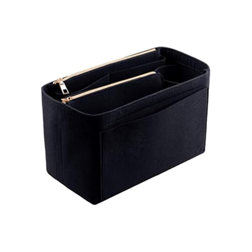 mophrati Multifunktionale Reise Kosmetiktasche, robust und langlebig, Neuer beliebter Make up Organizer für Damen, Filzeinsatztasche, Schwarz, M 26 * 15 * 14cm von mophrati