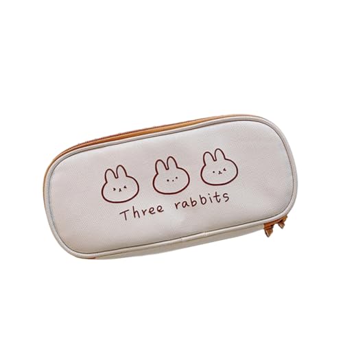 mophrati Niedliches Federmäppchen – stationär, organisiert mit einem Hauch von Niedlichkeit, Federmäppchen für Frauen, großes Fassungsvermögen, niedliches Design, DREI kleine Kaninchen von mophrati