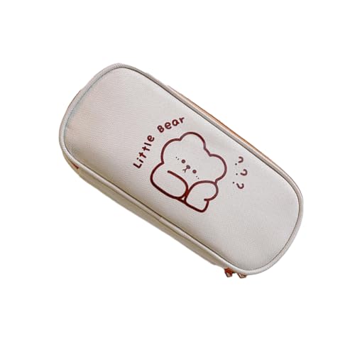 mophrati Niedliches Federmäppchen – stationär, organisiert mit einem Hauch von Niedlichkeit, Federmäppchen für Frauen, großes Fassungsvermögen, niedliches Design, Denkender Bär von mophrati