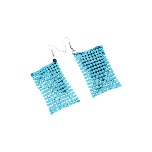 mophrati Quadratische Pailletten Ohrringe Übertriebene Ohrtropfen Vielseitige Mesh Aluminiumlegierung Wiederverwendbare Ohrendekorationen Modeschmuck, Blau mophrati Quadratische Pailletten Ohrringe Übertriebene Ohrtropfen Vielseitige Mesh Aluminiumlegierung Wiederverwendbare Ohrendekorationen Modeschmuck, Blau von mophrati