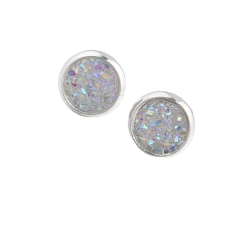 mophrati Runde Ohrringe, glänzende Ohrtropfen, Strass Einlage, süßer Schmuck, rostfrei, Ohrstecker, wunderschönes Geschenk für Mädchen, Hochzeit, Weiß mophrati Runde Ohrringe, glänzende Ohrtropfen, Strass Einlage, süßer Schmuck, rostfrei, Ohrstecker, wunderschönes Geschenk für Mädchen, Hochzeit, Weiß von mophrati
