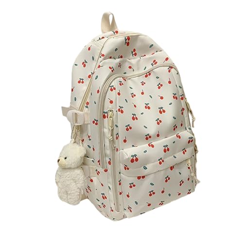 mophrati Schulanfangsrucksack Kirsche Trendy Rucksack für Mädchen Neue Schulsaison Kirsche Rucksack für Mädchen Nylon, Typ+5 von mophrati