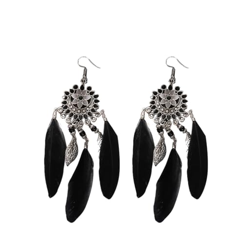mophrati Sonnenblumen Quaste Frauen Ohrringe böhmischer stilvoller bequemer mysteriöser modischer handgemachter Ohr Anhänger Schmuck, Schwarz mophrati Sonnenblumen Quaste Frauen Ohrringe böhmischer stilvoller bequemer mysteriöser modischer handgemachter Ohr Anhänger Schmuck, Schwarz von mophrati