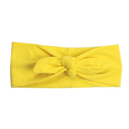 mophrati Stirnband Solid Bow Knot Sports Head Band Wide Softness Geknotete Häschen Kopfbedeckung für Make up Sporting Gym Face Wash, Gelb von mophrati
