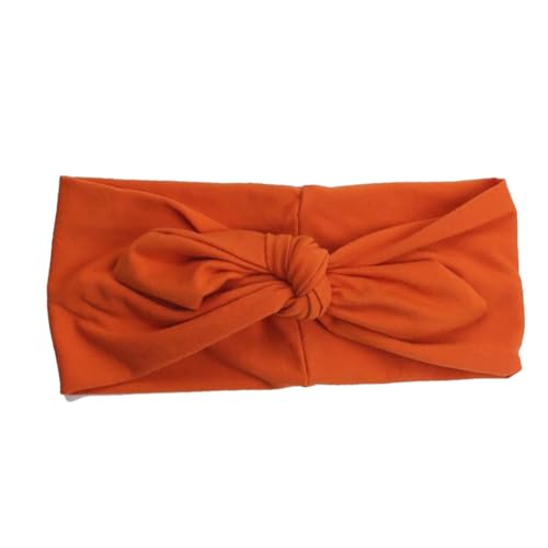 mophrati Stirnband Solid Bow Knot Sports Head Band Wide Softness Geknotete Häschen Kopfbedeckung für Make up Sporting Gym Face Wash, Orange von mophrati