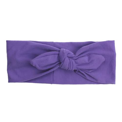 mophrati Stirnband Solid Bow Knot Sports Head Band Wide Softness Geknotete Häschen Kopfbedeckung für Make up Sporting Gym Face Wash, Violett von mophrati