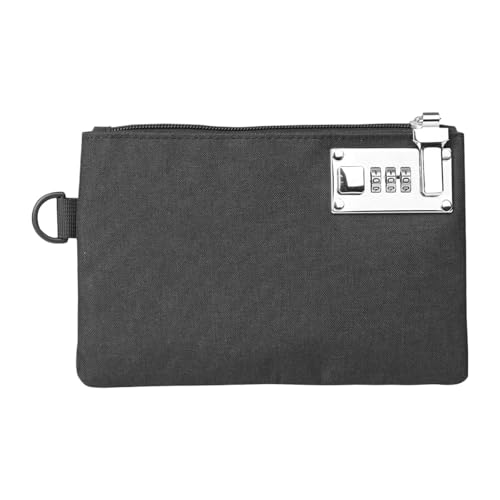 mophrati Tragbare Geldbörsen für Damen, modische und funktionale Geldtasche aus Oxford Stoff, stabiles Siegel Geldbörsen Passwortschloss, Schwarz mophrati Tragbare Geldbörsen für Damen, modische und funktionale Geldtasche aus Oxford Stoff, stabiles Siegel Geldbörsen Passwortschloss, Schwarz von mophrati