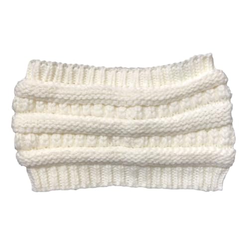mophrati Warmes Haarband, tragbare Wollmütze, weiche Wintermützen, atmungsaktive elastische Kappen, Kopfbedeckung, Haarschmuck für Frauen und Mädchen, Weiss von mophrati